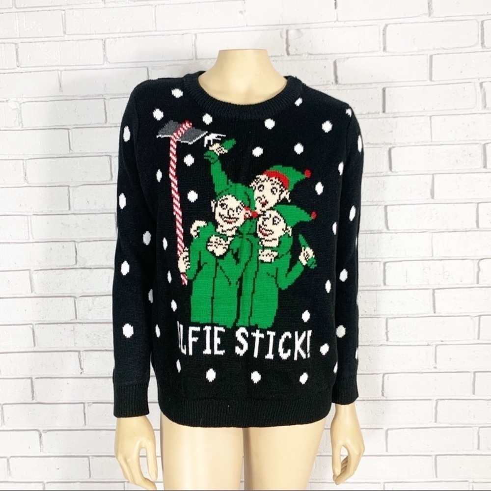 Faith & Zoe Women’s Elfie Stick Christmas Sweater‎